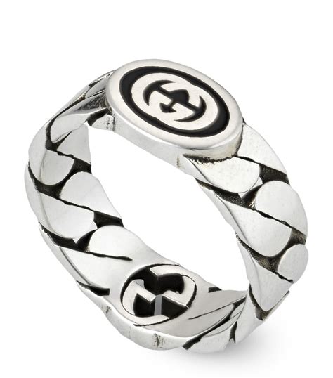 gucci ring silver|interlocking g ring in silver.